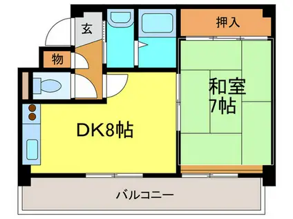 RIZEONE宝塚レジデンス(1DK/3階)の間取り写真