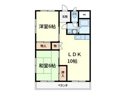 くすの木ハイツ(2LDK/1階)の間取り写真