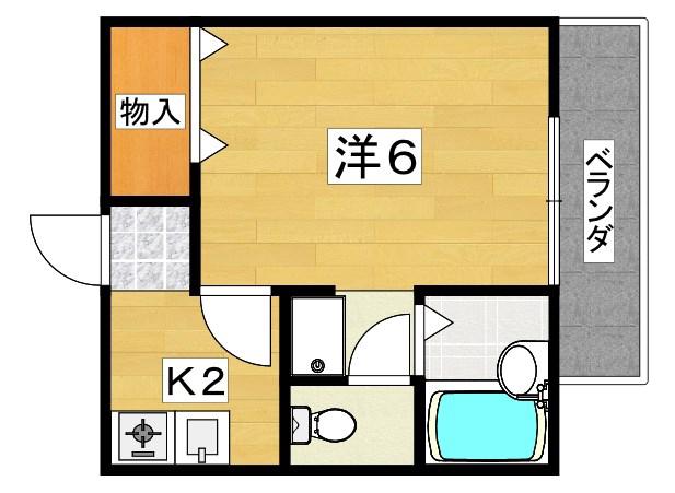 グリーンヒルカリム(1K/1階)の間取り写真