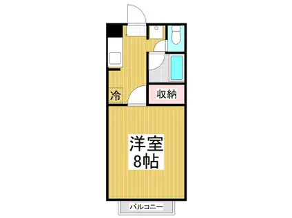 保屋野ハイツ(1K/2階)の間取り写真