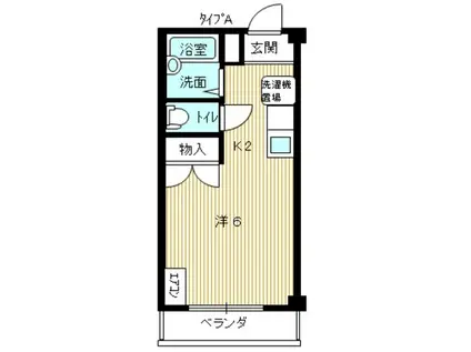 リバティ21(1K/2階)の間取り写真