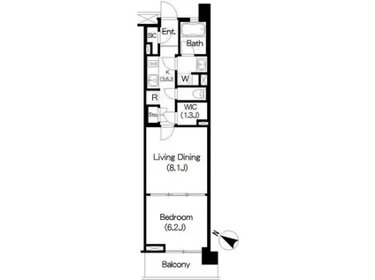 BRILLIA IST 三軒茶屋 ブラッサムテラス(1LDK/4階)の間取り写真