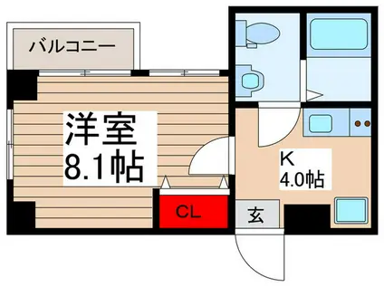 ノース FIELD 飯能(1K/9階)の間取り写真