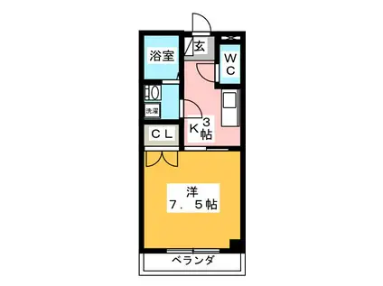 ハイツヤマト(1K/3階)の間取り写真