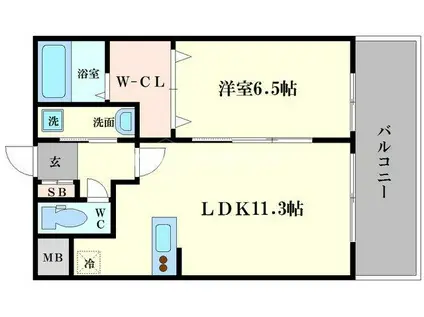 グランパシフィックプラムスクエア(1LDK/3階)の間取り写真