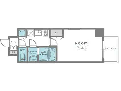 シャローズワン立売堀(1K/6階)の間取り写真