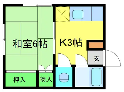 マンション福寿(1K/4階)の間取り写真