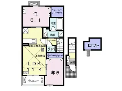ウィステリア II(2LDK/2階)の間取り写真