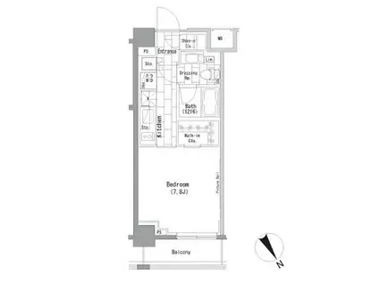 ザ・パークハビオ横浜山手(1K/6階)の間取り写真