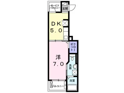 KS PLACE(1DK/3階)の間取り写真