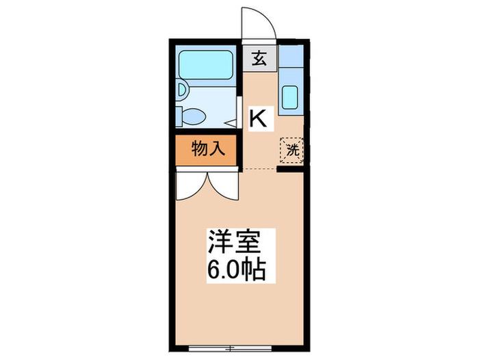 モンシャトー渡辺(1K/2階)の間取り写真