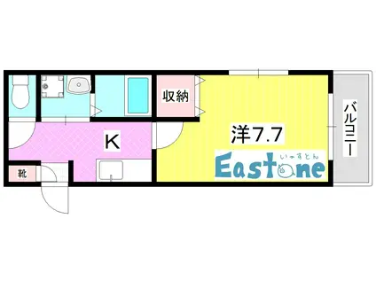 カンパーナ真砂(1K/1階)の間取り写真