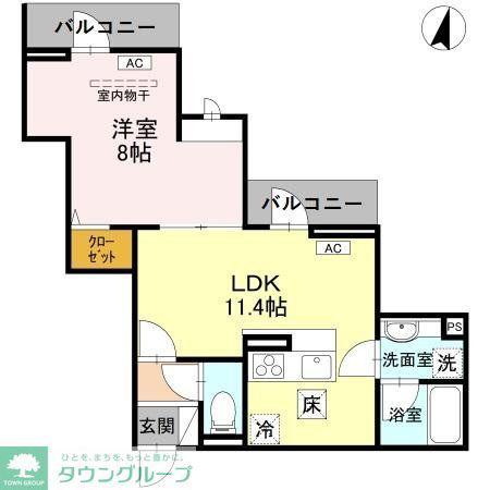 D-SERENO志木柏町(1LDK/1階)の間取り写真
