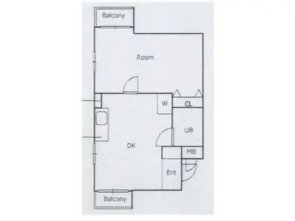 エヴェナール江戸川橋(1DK/2階)の間取り写真