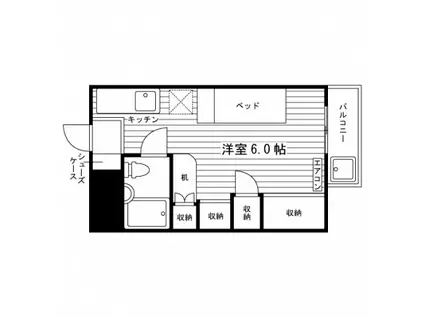 ヒカリハイツ(ワンルーム/3階)の間取り写真