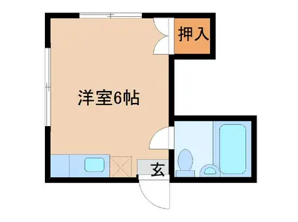 楠ハイツ 2号館(ワンルーム/1階)の間取り写真