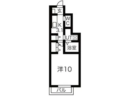 LUNAIRE(1K/1階)の間取り写真