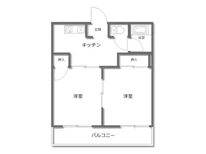 あざみハイツ(2K/2階)の間取り写真
