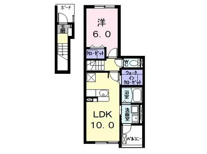 アヴニール(1LDK/2階)の間取り写真