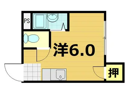 シャトープラティークI(ワンルーム/1階)の間取り写真