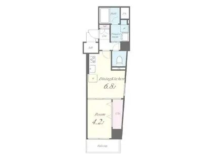 ルキシア神楽坂(1DK/6階)の間取り写真