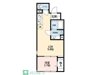 市川市行徳駅前計画(1LDK/3階)の間取り写真