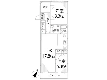 キャッスルコート御立唐立(2SLDK/1階)の間取り写真