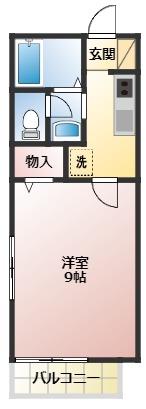 静岡鉄道静岡清水線 県総合運動場駅 徒歩15分 2階建 築22年(1K/1階)の間取り写真