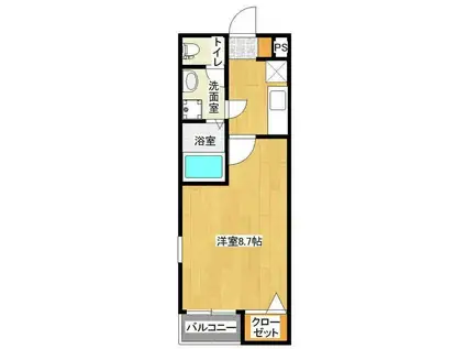 クレフラスト蘇我町(1K/1階)の間取り写真