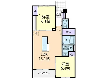 SWEET DREAMS I(2LDK/1階)の間取り写真