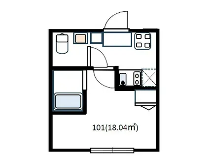 CASA 四葉 A(1K/1階)の間取り写真