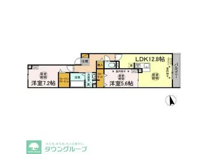 チェントラーレ(2LDK/2階)の間取り写真