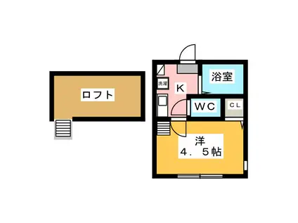 BAYMAISON大船(1K/2階)の間取り写真