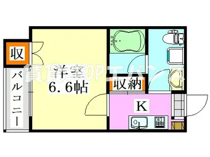 パレスヒル津田沼II(1K/3階)の間取り写真