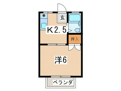 湘南台コーポ(1K/2階)の間取り写真