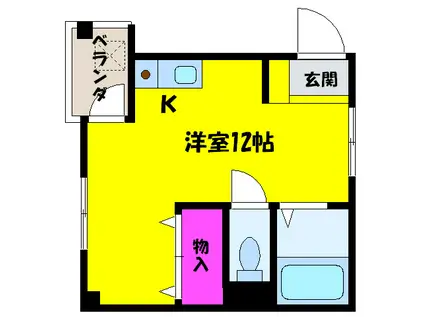 アーバンハイツ(ワンルーム/2階)の間取り写真