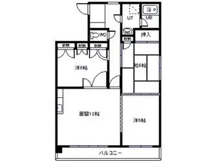 北斗ハイツ(3LDK/2階)の間取り写真