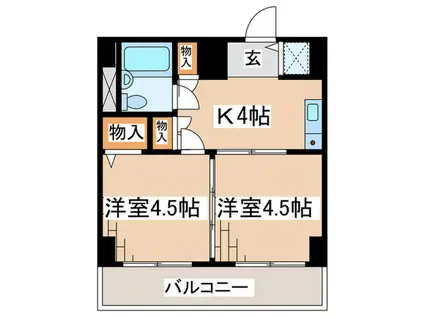 グランフェリシア南橋本駅前(2K/5階)の間取り写真