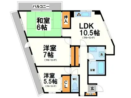 京王線 柴崎駅 徒歩3分 4階建 築38年(3LDK/4階)の間取り写真