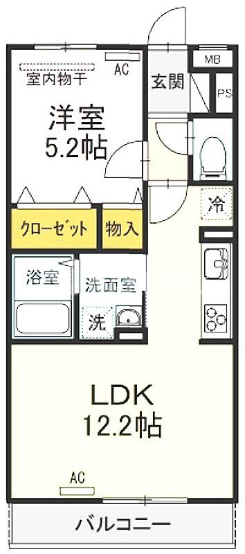 コルノリザイア(1LDK/3階)の間取り写真
