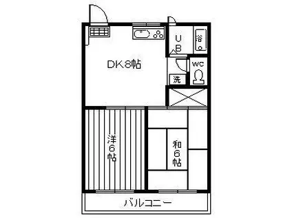 ベルレージュ宮崎Ⅲ(2DK/2階)の間取り写真