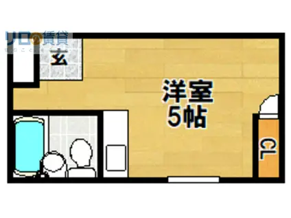 山口パレス(ワンルーム/1階)の間取り写真