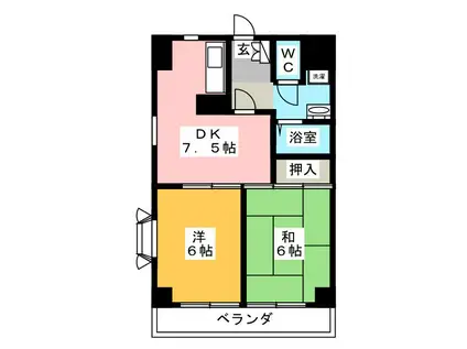 台和ビル(2DK/3階)の間取り写真