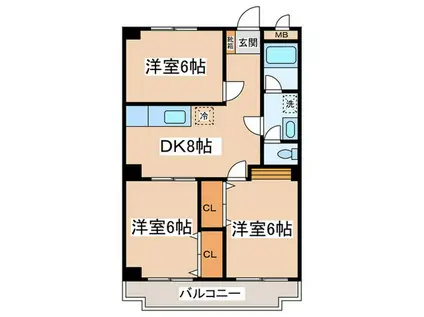 リラハイツ89(3DK/2階)の間取り写真