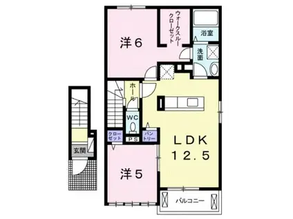 ビオーラT B(2LDK/2階)の間取り写真