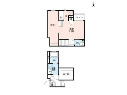 CB鳥栖アイナ(1SK/1階)の間取り写真