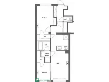 CREATIF東日暮里(2LDK/2階)の間取り写真