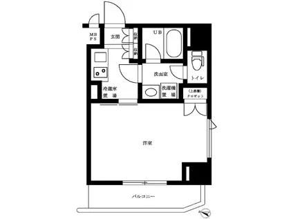 ルーブル市ヶ谷(1K/3階)の間取り写真