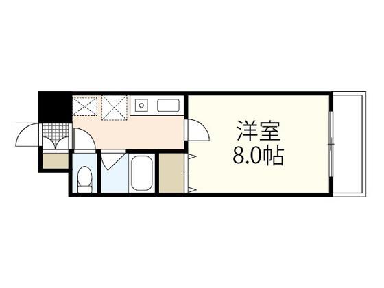 シャローム五日市(1K/2階)の間取り写真