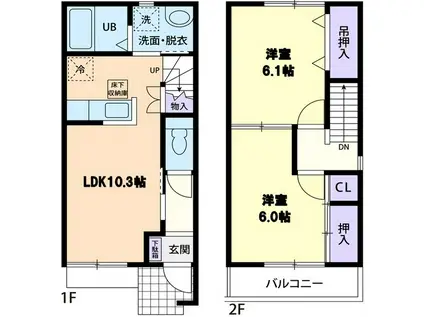 EMINENCE BLUE(2LDK/1階)の間取り写真